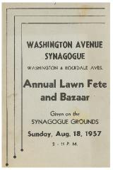 Kneseth Israel/Washington Avenue Synagogue - Annual Lawn Fete and Bazaar - 1957