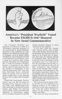 Medal Commemorating the 40th Anniversary of the Immigration Ship Exodus and its Treatment by the British