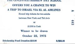 Cincinnati Hebrew Day Schools (Cincinnati, OH) - Raffle tickets (nos. 443-454), 1973