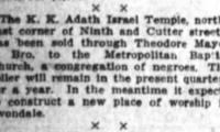 Articles Regarding 1916 Move of Adath Israel Congregation from Downtown Cincinnati to Avondale, Cincinnati, Ohio