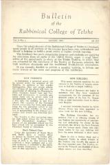 Bulletin of the Rabbinical College of Telshe, Vol I - Issue 1 - Telshe Yeshiva (Cleveland, Ohio)