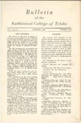 Bulletin of the Rabbinical College of Telshe, Vol I - Issue 3 - Telshe Yeshiva (Cleveland, Ohio) - January 1944