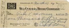 Check for $1,050 to Rabbi Wasserman from Rabbi Eliezer Silver, 1941