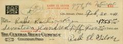 Check for $1,755 to Rabbi Karlinsky from Rabbi Eliezer Silver, 1940
