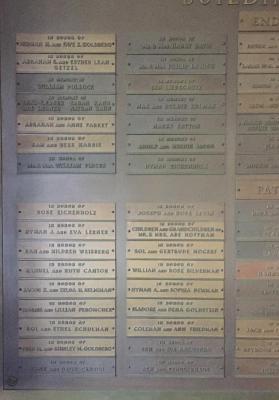 Congregation Anshei Sfard's (Louisville, KY) Benefactors of the Building Fund Plaque for the Dutchman's Lane Location