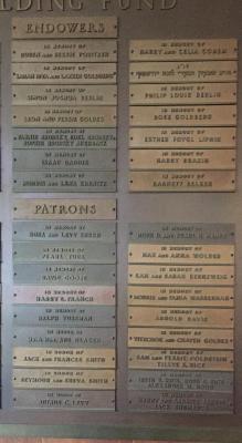 Congregation Anshei Sfard's (Louisville, KY) Benefactors of the Building Fund Plaque for the Dutchman's Lane Location