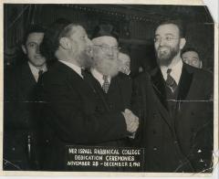 Photograph of Rabbi Silver alongside other Rabbis at the Ner Israel Rabbinical College Dedication Ceremonies, 1943