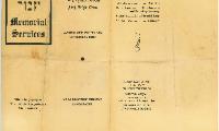 Memorial Services Handout for Beth Tefyla Congregation (Cincinnati, OH)