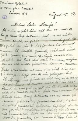 Letter from Bernhard Goldlust to Paula Goldlust