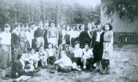 Photo Werner Coppel standing with other members of Hakshira Summer 1940