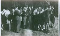 Photo Werner Coppel standing with other members of Hakshira, 1940