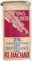 Ribbon in honor of the 25th Anniversary of the Liberation of the Concentration Camp Dachau - 1970