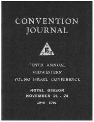 Tenth Annual Young Israel Conference Book, November 21-24, 1940