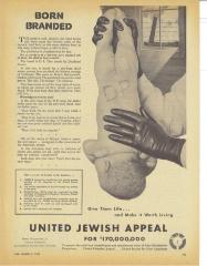 United Jewish Appeal Ad from 1947 Raising Funds for Displaced Jews in Europe