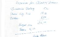 New Hope Congregation Burial Society Receipt - Bachheim Bakery, Queen City Fish, Bilkers - 1969