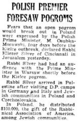 Polish Premier Foresaw Kielce Pogram 9.2.1946