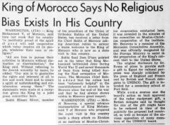 Article Regarding Letter Sent to Rabbi Eliezer Silver Requesting that American Rabbis welcome the King of Morocco on His State Visit to America