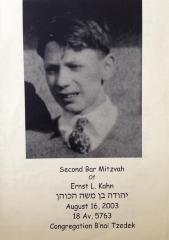 Program from the Second Bar Mitzvah of Ernst Kahn