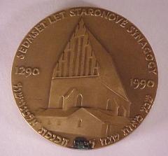 The Altneuschul (the Old-New Synagogue) of Prague 700th Anniversary Medal