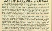 Article Regarding Vaad Hahatzala Fundraising Visit to Pittsburgh from the American Jewish Outlook (Pittsburgh, PA) 2.27.1942

