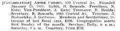 Bio of Congregation Anshe Chesed (Cincinnati, Ohio) from the American Jewish Year Book 1900 – 1901, 5661