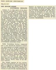 Article Regarding May 1931 Conference of the Agudath Harabbonim 
