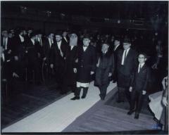 Rabbi Eliezer Silver at an Unidentified Wedding Walking the Chasan (the Groom) Down to the Chuppah Along with an Unidentified Rabbi