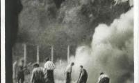 Auschwitz-Birkenau Postcard Showing a view of the Sondercommando in the Process of Cremation of Corpses on Pyres after the were Gassed