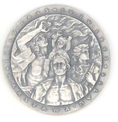 Medal Issued by the Union of Jewish Combatants to Commemorate the 50th Anniversary of the Warsaw Ghetto Uprising