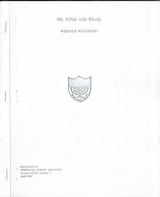 "My Affair with Rheda" article written by Werner Weinberg