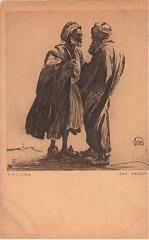 E. M. Lilien Postcard “Zwei Araber” (“Two Arabs”)