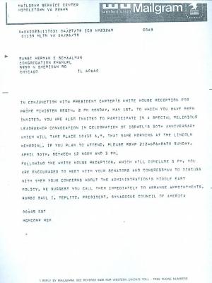 Invitation to a Convocation in honor of Israel's 30th Anniversary