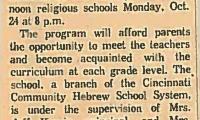Northern Hills Synagogue (B’nai Avraham) Holds Open House for the Opening of the New Religious School 1967 (Cincinnati, OH)