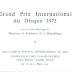 "Grand Prix International du Disque 1972" - invitation and program